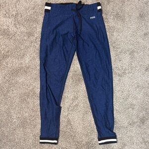 Victorias Secret Pink Navy Jogger Pants with White Accents